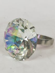 Modern Metal Faux Diamond Sculpture