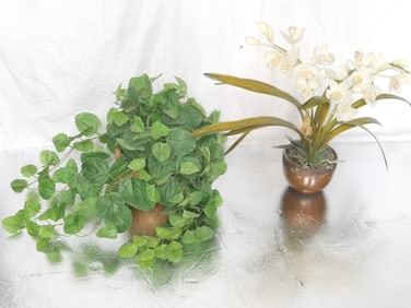 Two Pots of Fake Plants