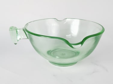 Vintage D&B Co. Green Glass Double Spout Mixing Bo
