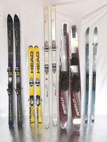 (5) Vintage Set of Snow Skis
