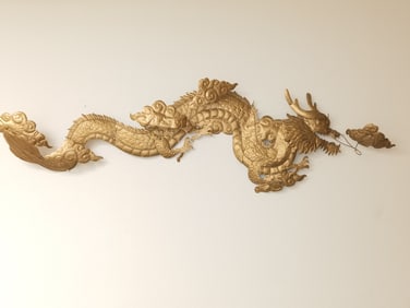Chinese Brass Dragon Wall Art