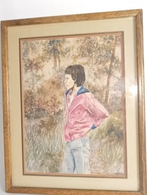 Watercolor Figural Painting, Signed Grete Svendsen