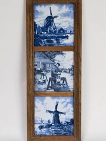 Vintage England Blue and White Porcelain Plaque