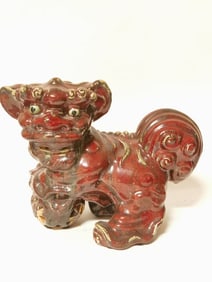 Vintage Chinese Porcelain Flambe Glaze Lion