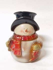 Gibson Hand Painted Porcelain Snowman Cookie Jar