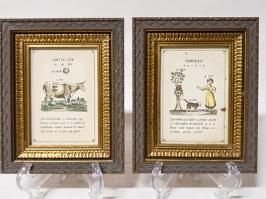 (2) Vintage English Elements Prints