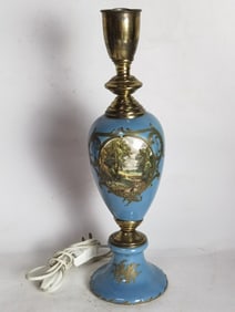 Vintage French Hand Painted Porcelain Lamp