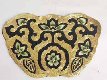Chinese Gold Thread Black Embroidery