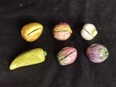 (6) Vintage Porcelain Fruit and Vegetables