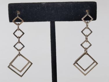 Silver Tone Costume Earrings