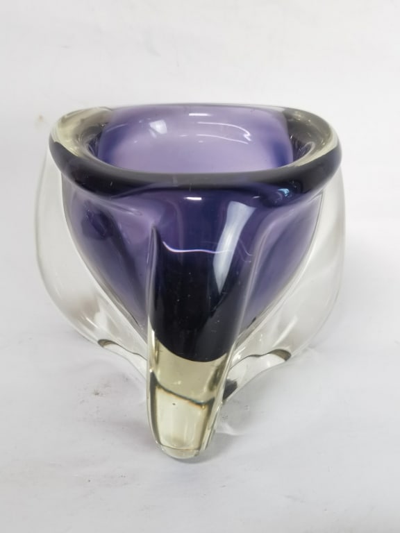Vintage Purple Hand Blown Crystal Vase (1 of 6)