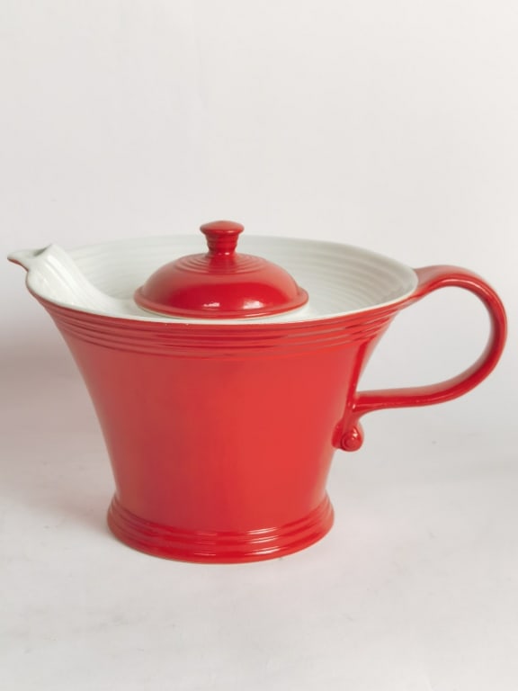 Vintage Hall's Art Deco Retro Red/White Melody Tea (1 of 5)