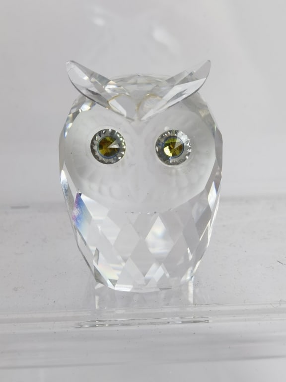 Vintage Swarovski Rhinestone Crystal Owl: Vintage Swarovski Rhinestone Crystal Owl, 2in