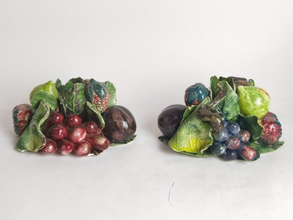 Pr. of Vintage Intrada Italian Fruits Candle Holde (1 of 7)