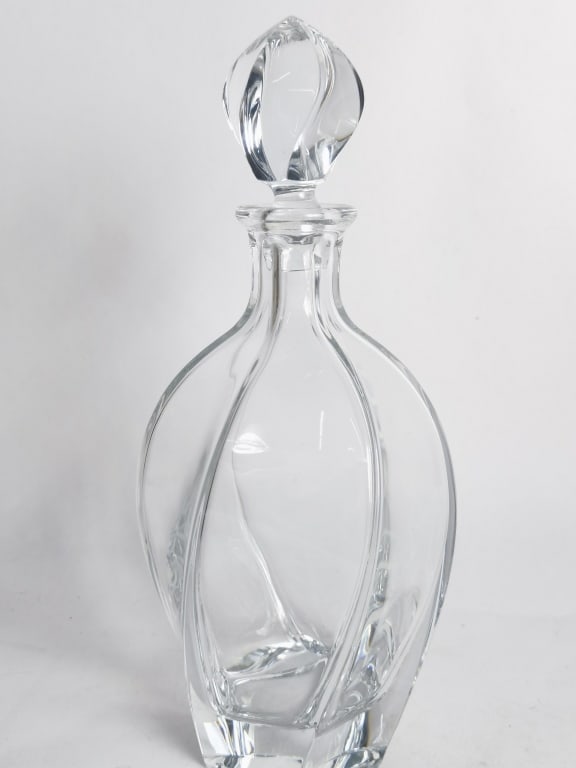 Vintage Bombay Twisted Crystal Decanter: Vintage Bombay Twisted Crystal Decanter, 11.5in