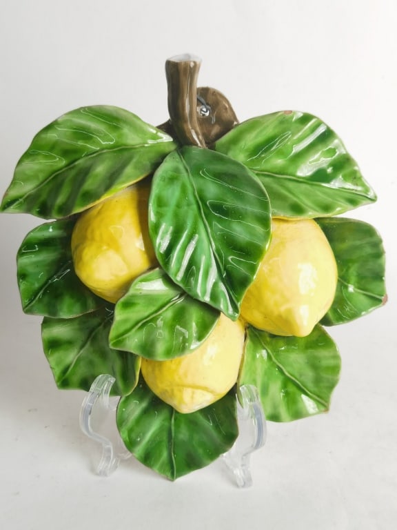 Vintage Vietri Italy Ceramic Lemon Decor: Vintage Vietri Italy Ceramic Lemon Decor, 10.25in by 9.5in