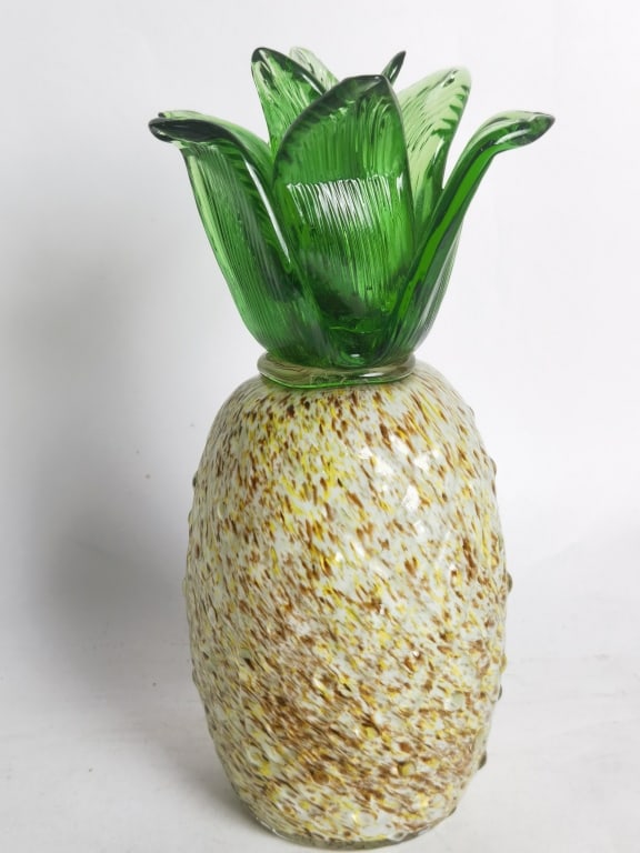 Vintage Murano Italy Art Glass Pineapple: Vintage Murano Italy Art Glass Pineapple, 10in