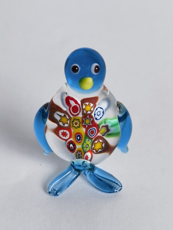 Vintage Murano Italy Millefiori Glass Penguin: Vintage Murano Italy Millefiori Glass Penguin, 2.25in