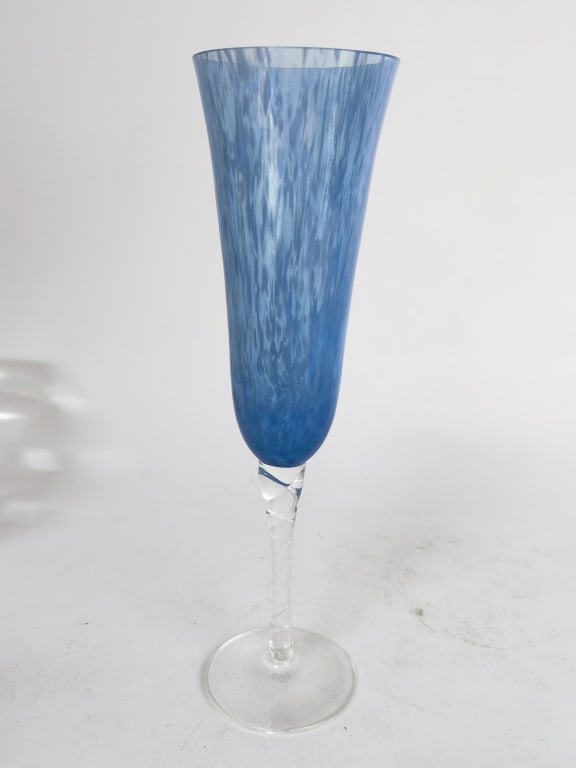 The Glass Forge Hand Blown Blue Champagne Flute (1 of 4)
