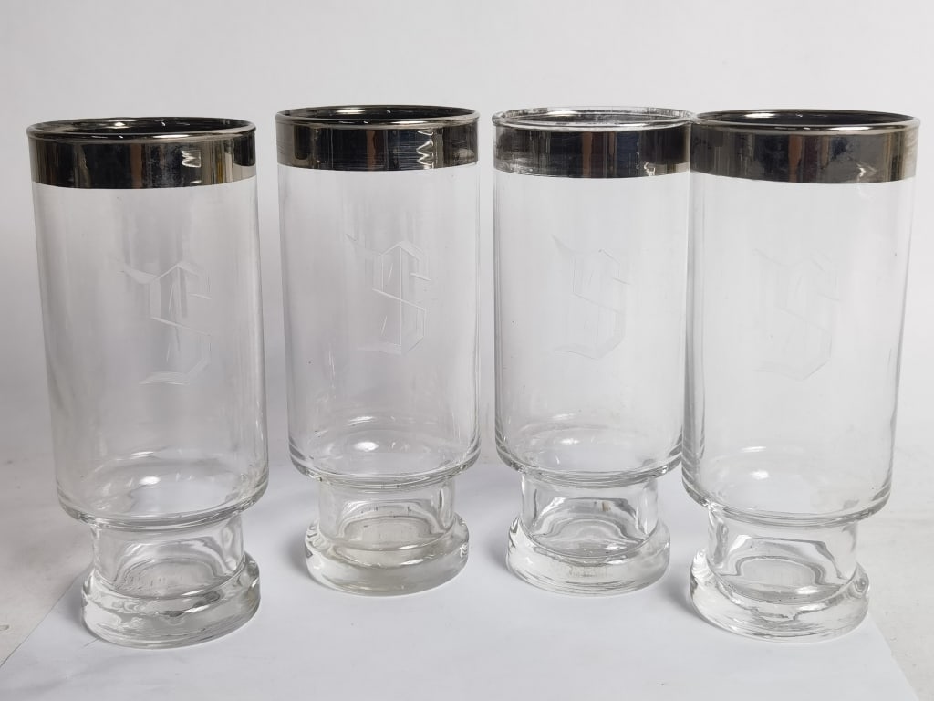 (4) Vintage MCM Dorothy Thorpe Silver Band Highbal (1 of 3)