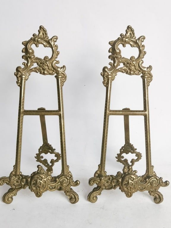 (2) Vintage Italian Victorian Style Brass Music St (1 of 4)