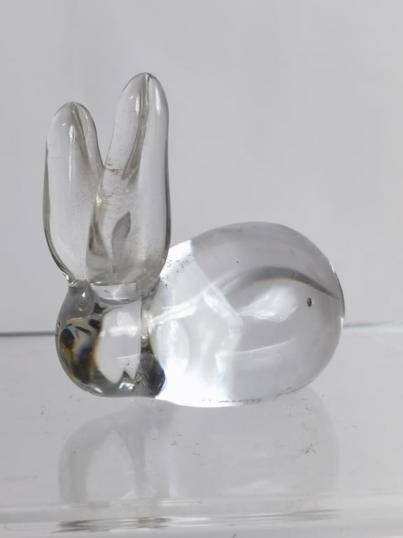 Vintage Steuben France Glass Rabbit: Vintage Steuben France Glass Rabbit, 2in by 1.75in