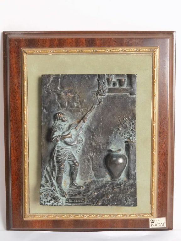 Vintage Nadal Spain Metal Bas Relief Wall Plaque (1 of 5)