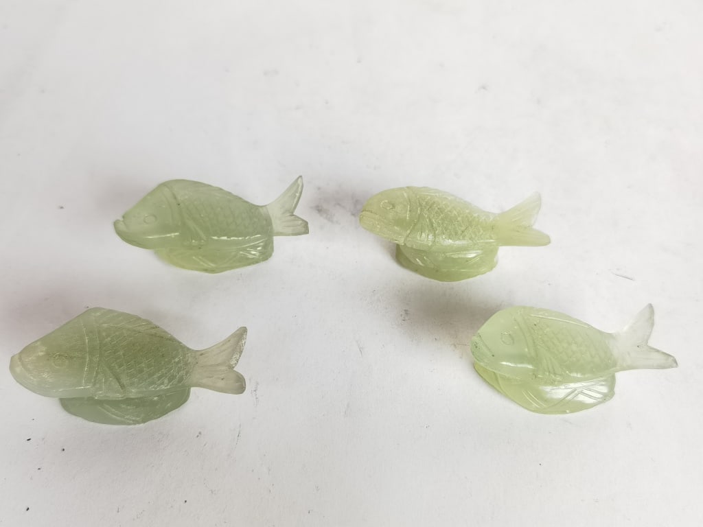 Group of Chinese Jade Carved Fish Chopstick Holder (1 of 3)