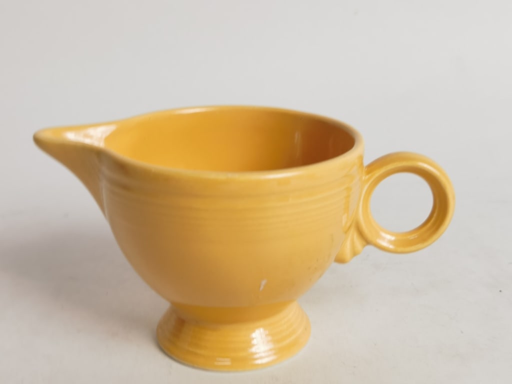 Vintage Fiesta Ware Individual Creamer: Vintage Fiesta Ware Individual Creamer, 3in by 6.25in