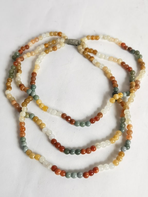 Multicolored Agate Bead Necklace (1 of 3)