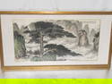 Large Chinese Watercolor Landscape Painting, Qin L