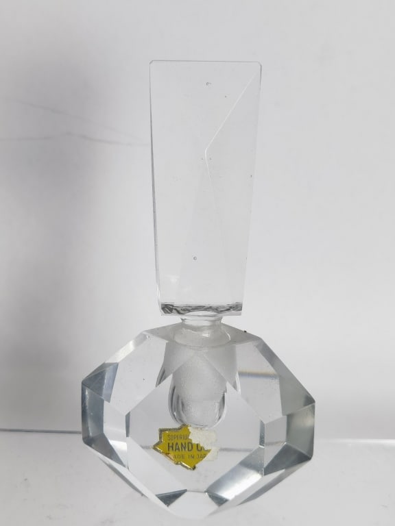 Vintage Hand Cut Crystal Faceted Perfume Bottle (1 of 4)