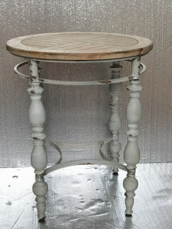 Vintage French Country Rustic Farmhouse Side Table (1 of 4)