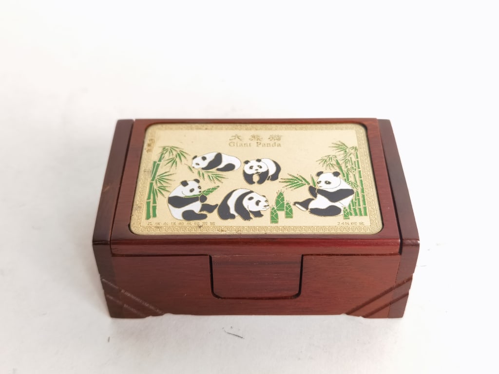 Vintage Chinese Enamel over Bronze Rosewood Jewelr: Vintage Chinese Enamel over Bronze Rosewood Jewelry Box, 1.25in by 4 1/8in