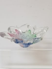 Vintage Murano Italy Multicolor Glass Starfish Bowl