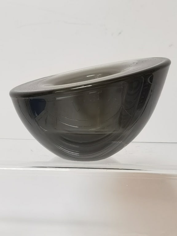 Orrefors Sweden Smokey Glass Delight Votive: Orrefors Sweden Smokey Glass Delight Votive, 4 18in
