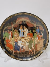Vintage Russian Hand Painted Collectible Plate