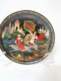Vintage Russian Hand Painted Collectible Plate