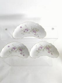 (3) Vintage G. Ahrenfeld Limoges Porcelain Plates