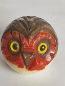 Vintage Italy Hand Carved Marble Owl