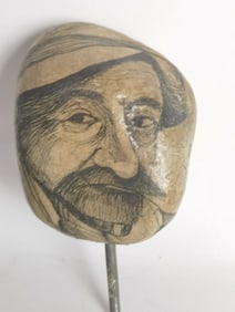 Signed Irwin Hand Painted Stone