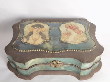 19th C. Victorian Art Nouveau Celluloid Silk Shavi