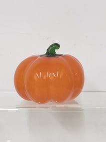 Orange Art Glass Pumpkin
