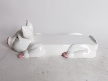 Vintage House of Floyd White Ceramic Pig Cutting B