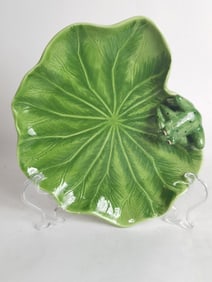 Lotus 2000 Green Ceramic Lily Pad Dish