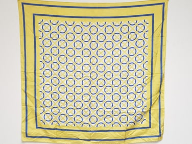 Yellow Circle Pattern Silk Scarf