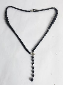 Faceted Onyx Bead Necklace