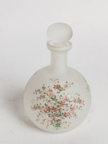 Vintage Hand Painted Frosted Glass Perfume Bottle