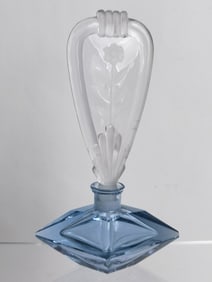 Vintage Blue/Clear Crystal Perfume Bottle