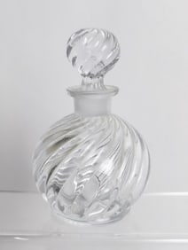 Vintage Ribbed Glass Perfume Bottle